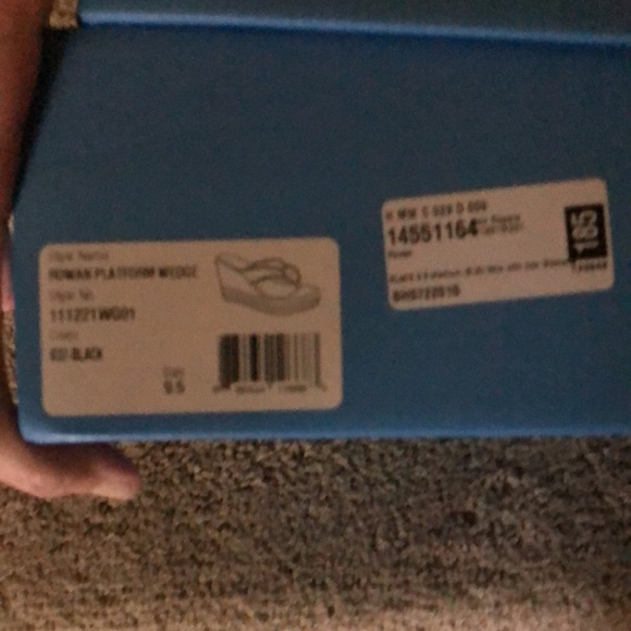 New In Box  Jack Rogers Rowan Platform Espadrille Leather Wedge Sandal in Black - Picture 5 of 6